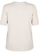 Blouse met knoopdetail en korte pofmouwen, Beige, Packshot image number 1