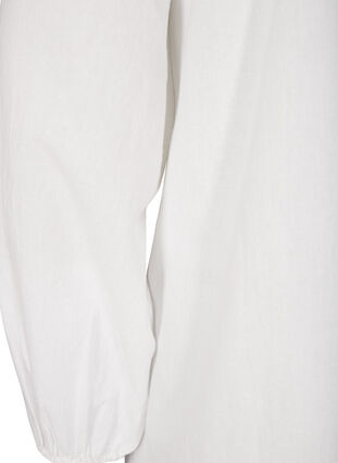 Korte katoenen tuniek met v-hals, Bright White, Packshot image number 3