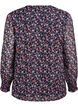 Blouse met bloemenprint en glitterdraad, Blauw, Packshot image number 1