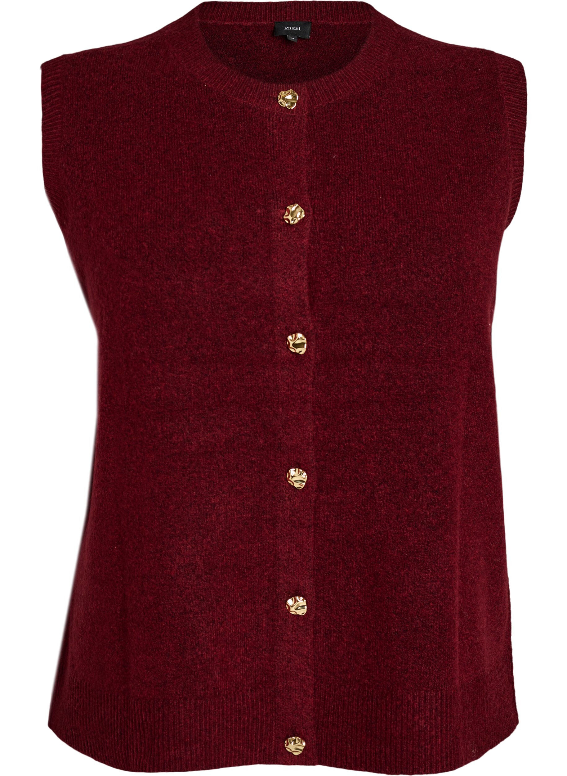 Gebreide vest met decoratieve knopen