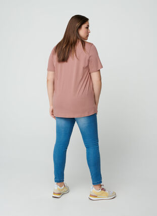 T-shirt met korte mouwen en print, Burlwood, Model image number 1