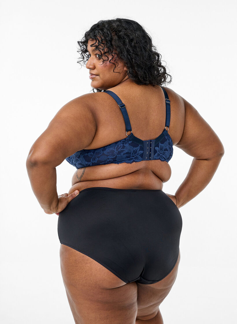 Pack de 2 culottes avec taille régulière, Noir, Model image number 1