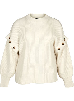 Top en tricot avec laine, Cloud Dancer, Packshot image number 0