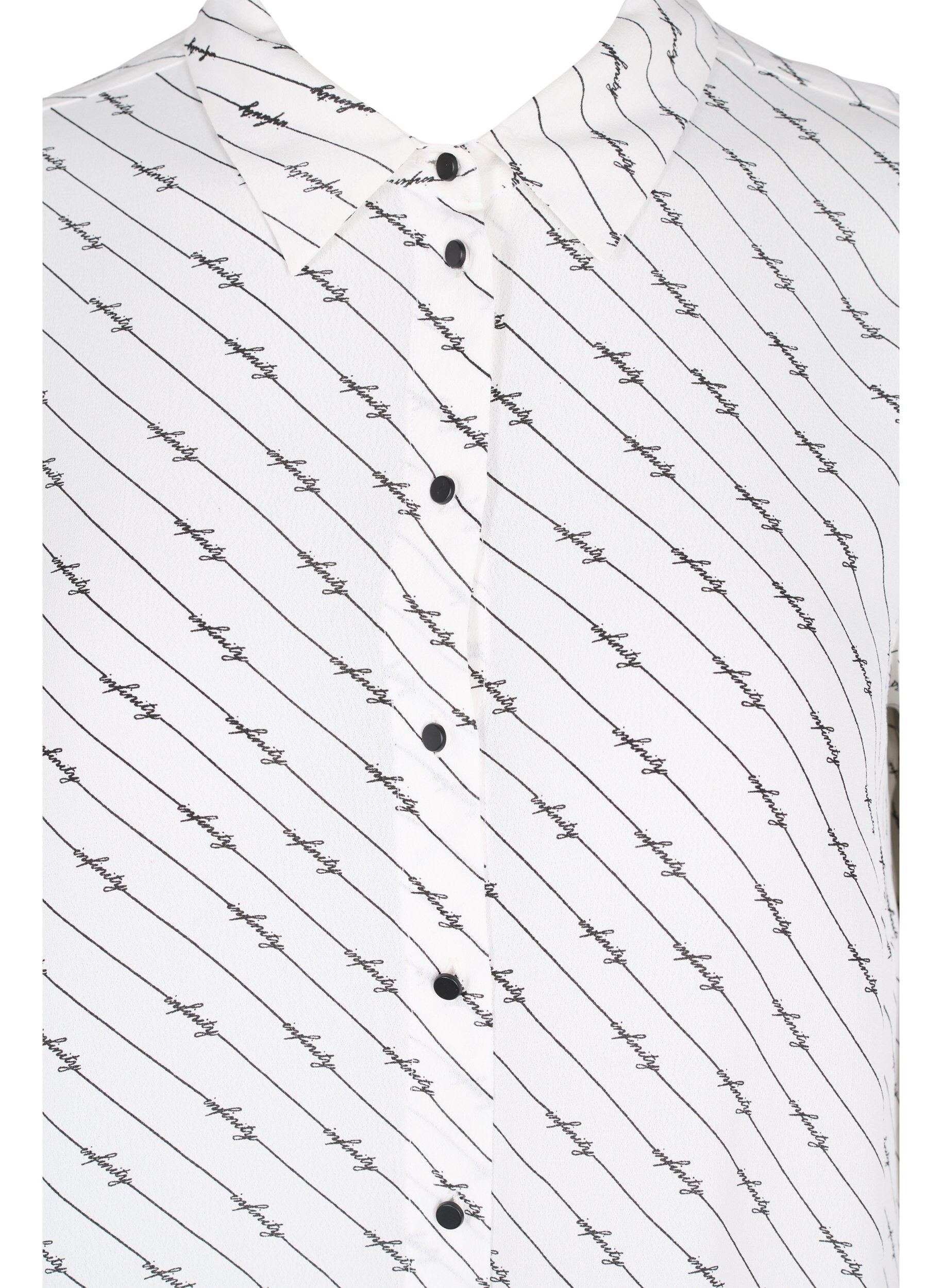 ZizziGestreepte overhemdjurk van viscose, White AOP, Packshot image number 2