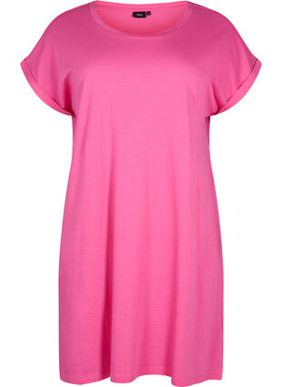 Robe en coton à manches courtes 2-pack, Shocking Pink/Black, Packshot image number 2