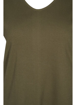 Katoenen jurk met korte mouwen in rib, Ivy Green, Packshot image number 2
