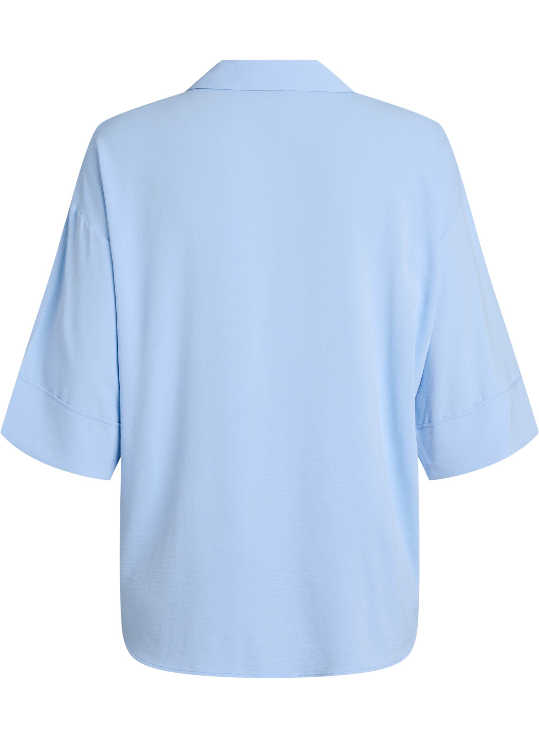 ZizziLosse shirt met een V-hals en 3/4 mouwen, Blauw, Packshot image number 1