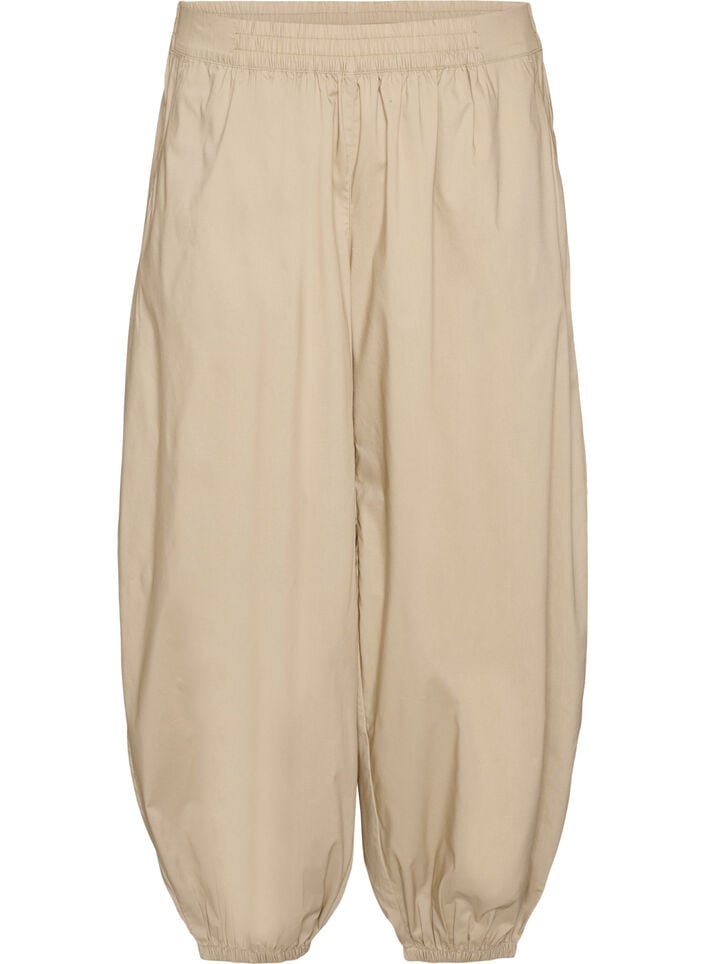 Pantalon ballon avec poches et ceinture &eacute;lastique, Beige, Packshot image number 0