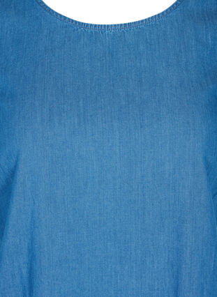 Robe en jean à manches courtes en coton, Blue denim, Packshot image number 2