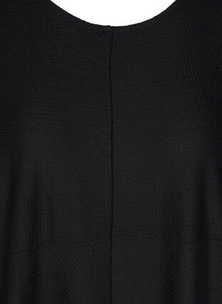 Effen jurk met structuur, Black, Packshot image number 2