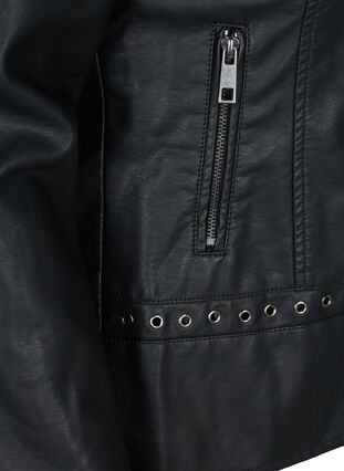 Veste en simili cuir avec rivets, Black, Packshot image number 3