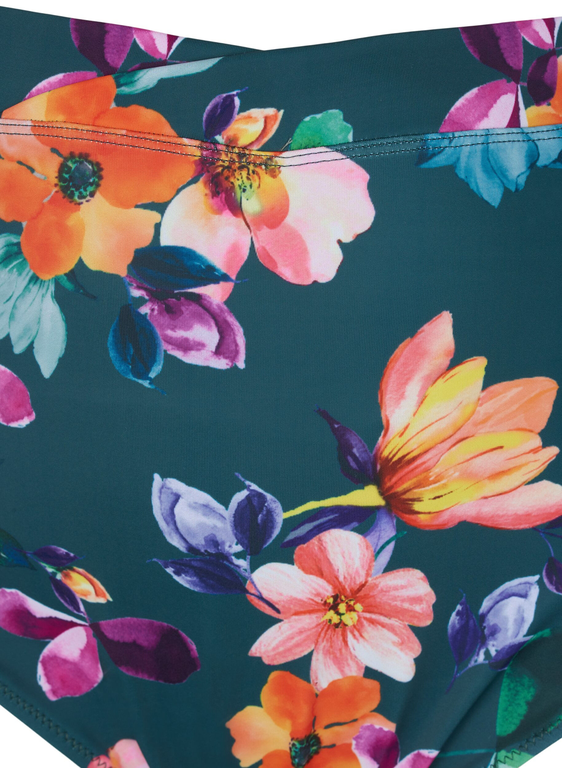 Zizzi Bas de bikini avec imprim&eacute; et taille haute, Meave Print, Packshot image number 2