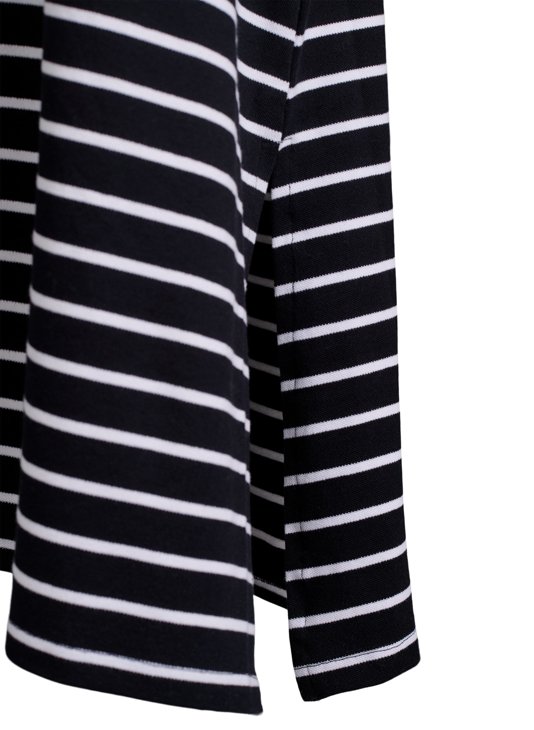 ZizziMouwloze polo jurk in midi lengte, Zwart, Packshot image number 3