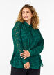 Une chemise en maille jacquard avec boutons, Rain Forest, Model image number 0
