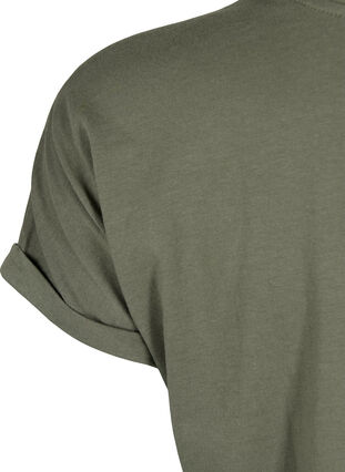T-shirt à manches courtes en coton mélangé, Dusty Olive, Packshot image number 3