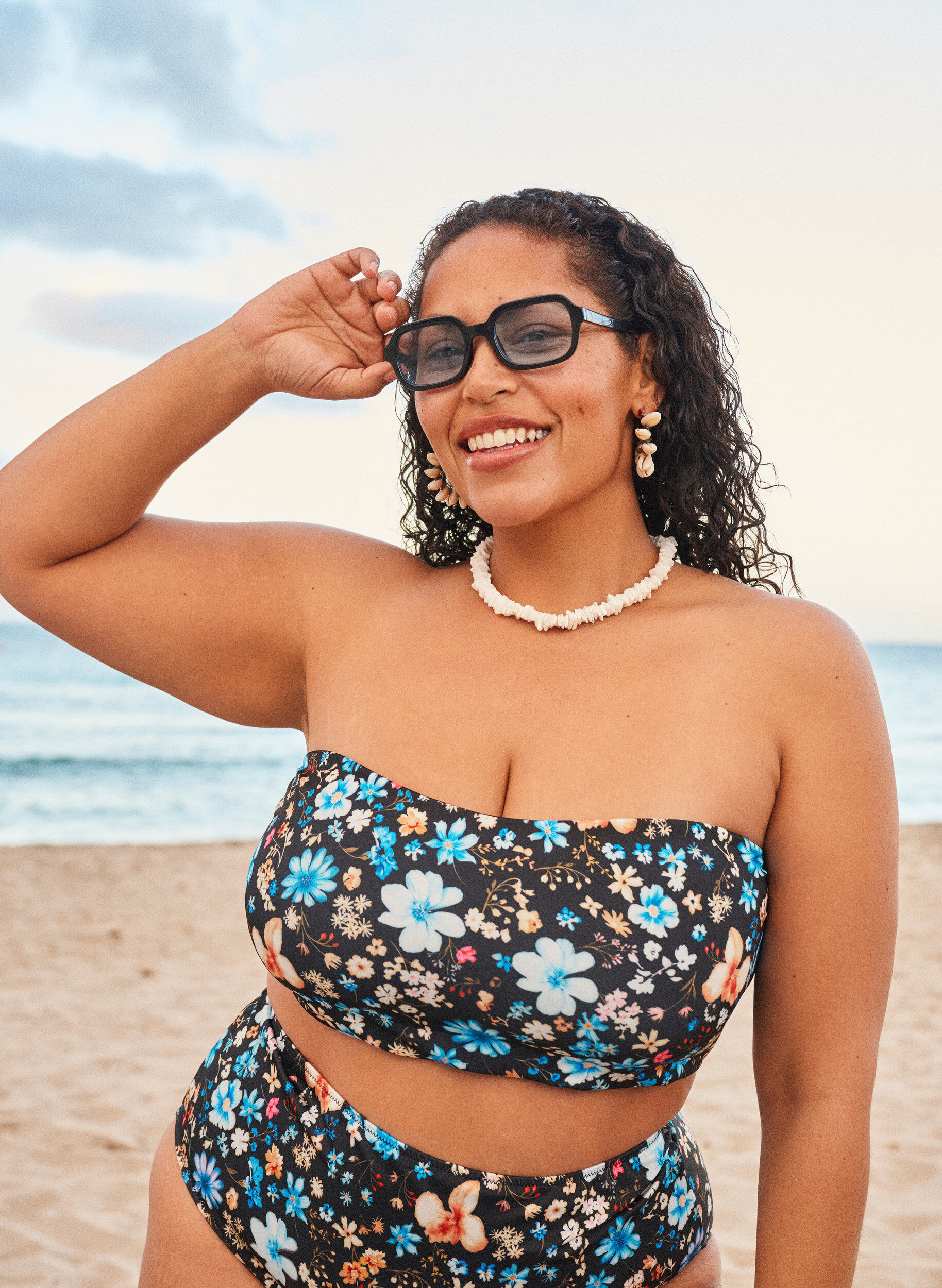 Bloemen bandeau bikinitop