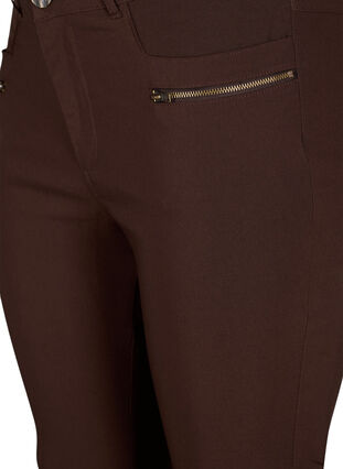 Nauwsluitende broek met rits details, Coffee Bean, Packshot image number 2