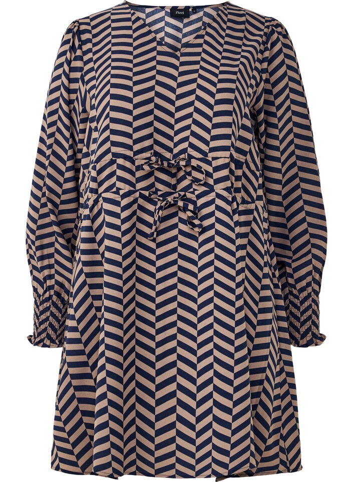 Robe avec ceintures à nouer à la taille, Bleu, Packshot image number 0