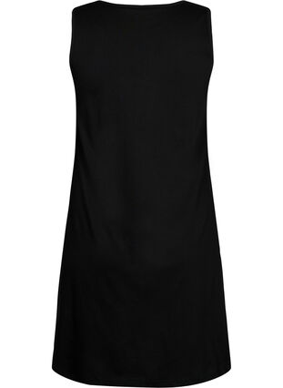 Mouwloze katoenen jurk met a-vorm, Black, Packshot image number 1