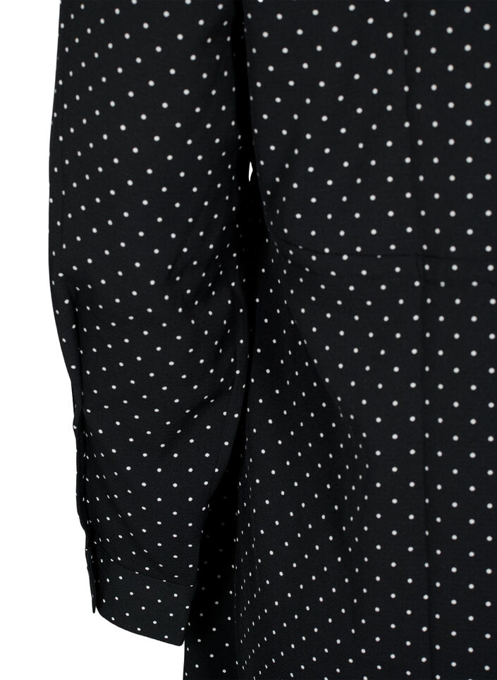 Robe imprimée avec cordon à la taille, Black Dot, Packshot image number 2