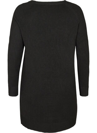 Robe en tricot manches longues et col rond, Black, Packshot image number 1