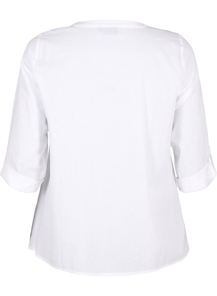 FLASH - Shirt met gehaakt detail, Bright White, Packshot image number 1