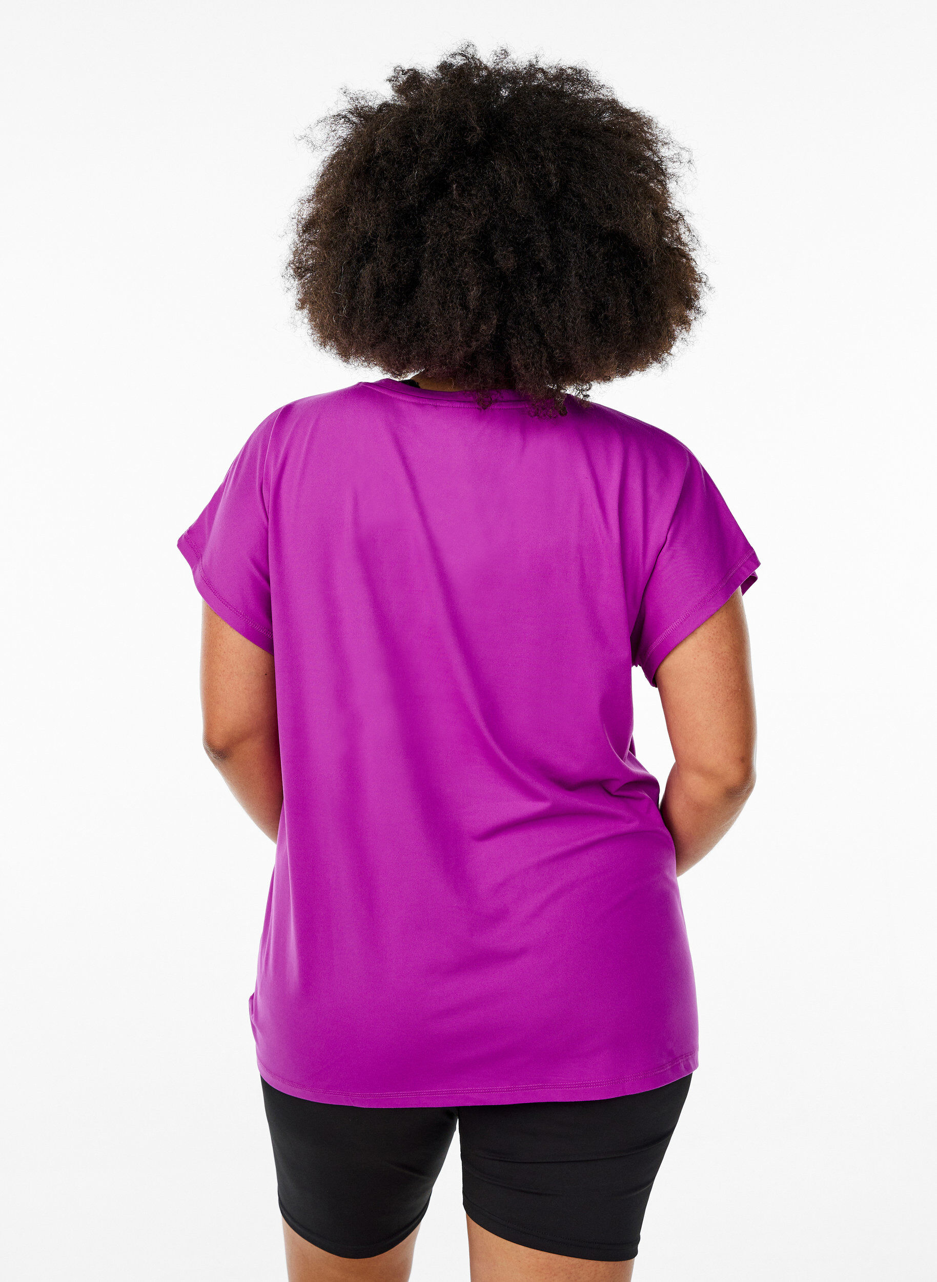 ZizziEffen gekleurd trainingsshirt, Paars, Model image number 2