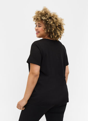 T-shirt pyjama à manches courtes en coton, Black HEART COPPER, Model image number 1