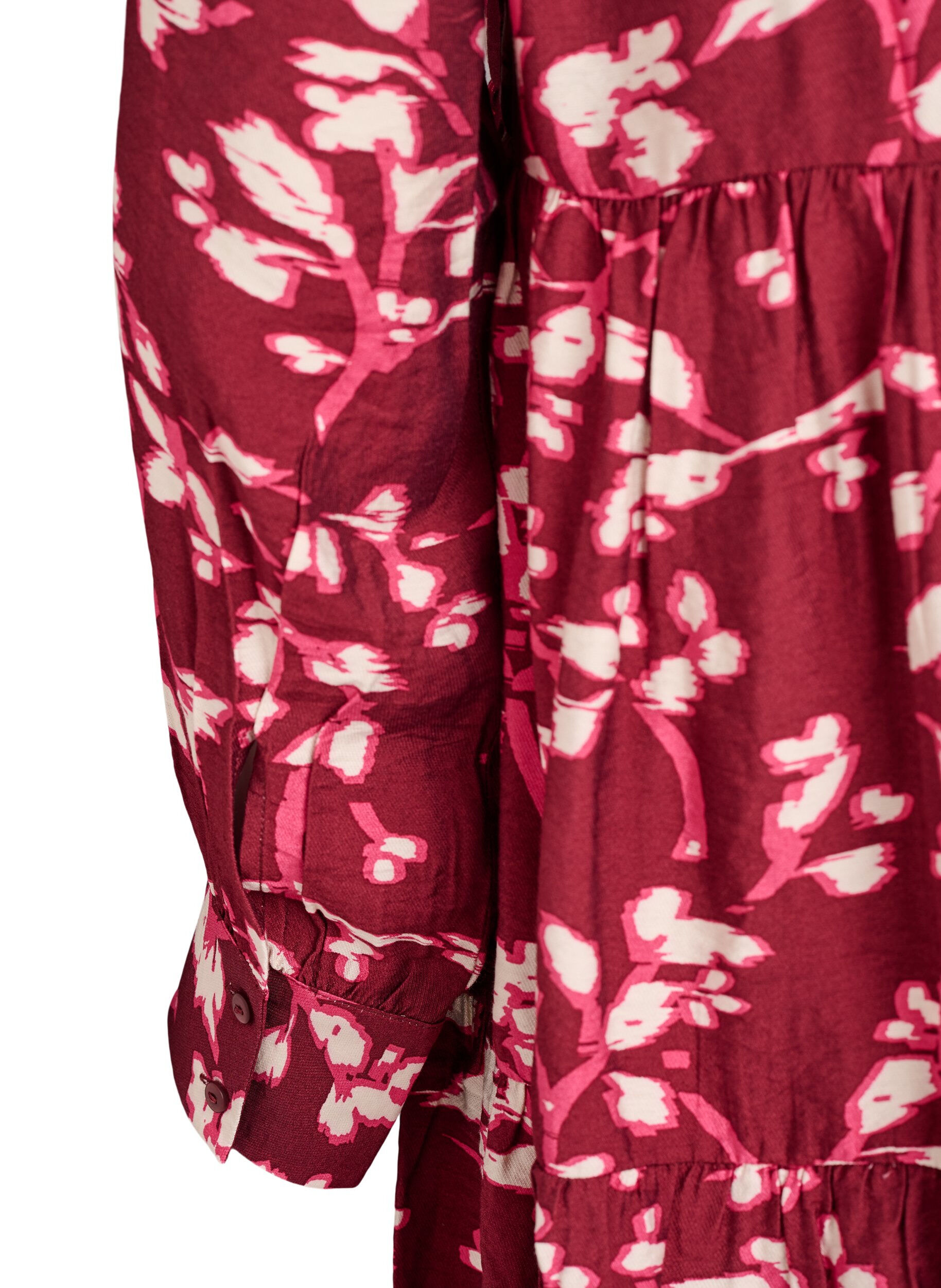 ZizziA-lijn jurk met ruchekraag, Rood, Packshot image number 3