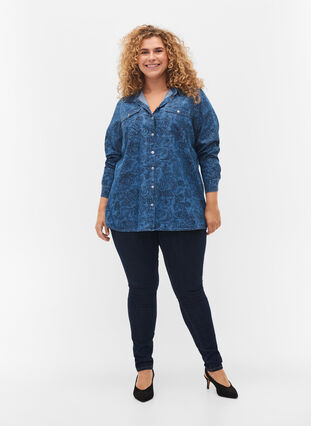 Chemise en coton à carreaux, Blue Paisley, Model image number 2