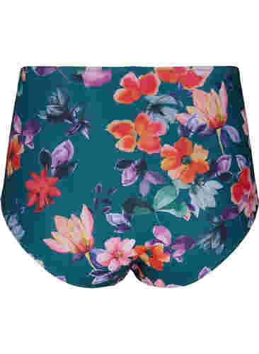 Gebloemd bikinibroekje met high waist, Meave Print, Packshot image number 1