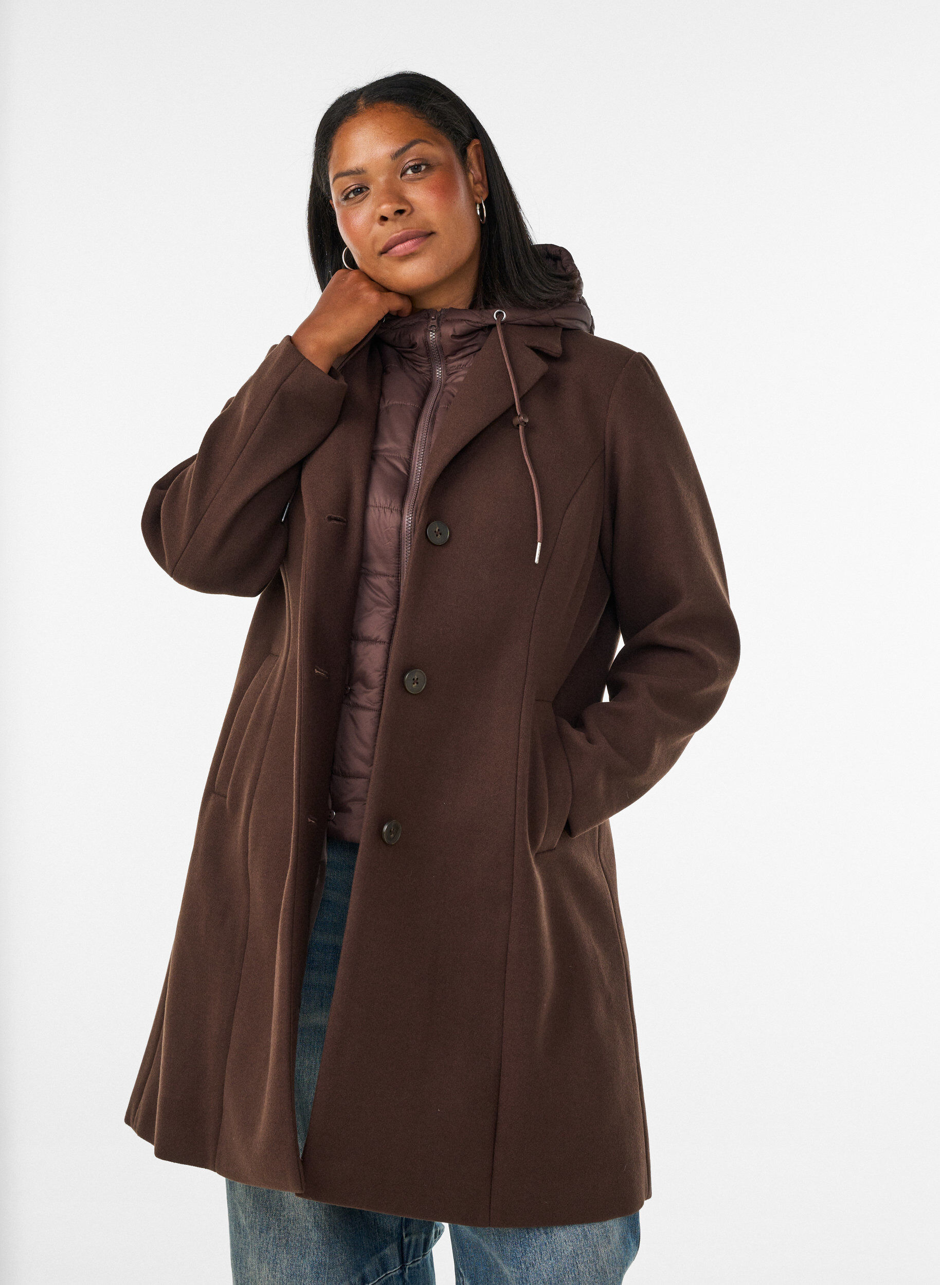 ZizziManteau avec insert matelass&eacute; amovible, Marron, Model image number 0