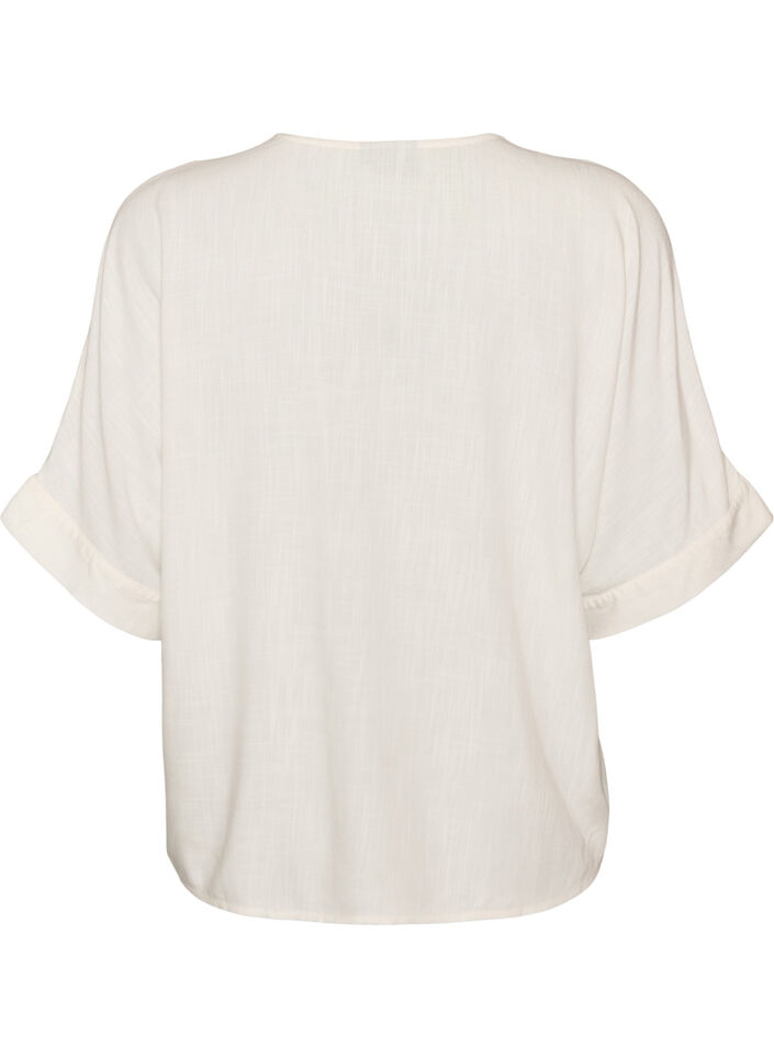Viscose blouse met crochet detail en knopen, Vanille, Packshot image number 1