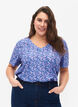 FLASH - T-shirt imprim&eacute; avec col en V, Blue Rose Ditsy, Model image number 0