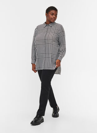 Chemise à carreaux à manches longues, Black Check, Model image number 2