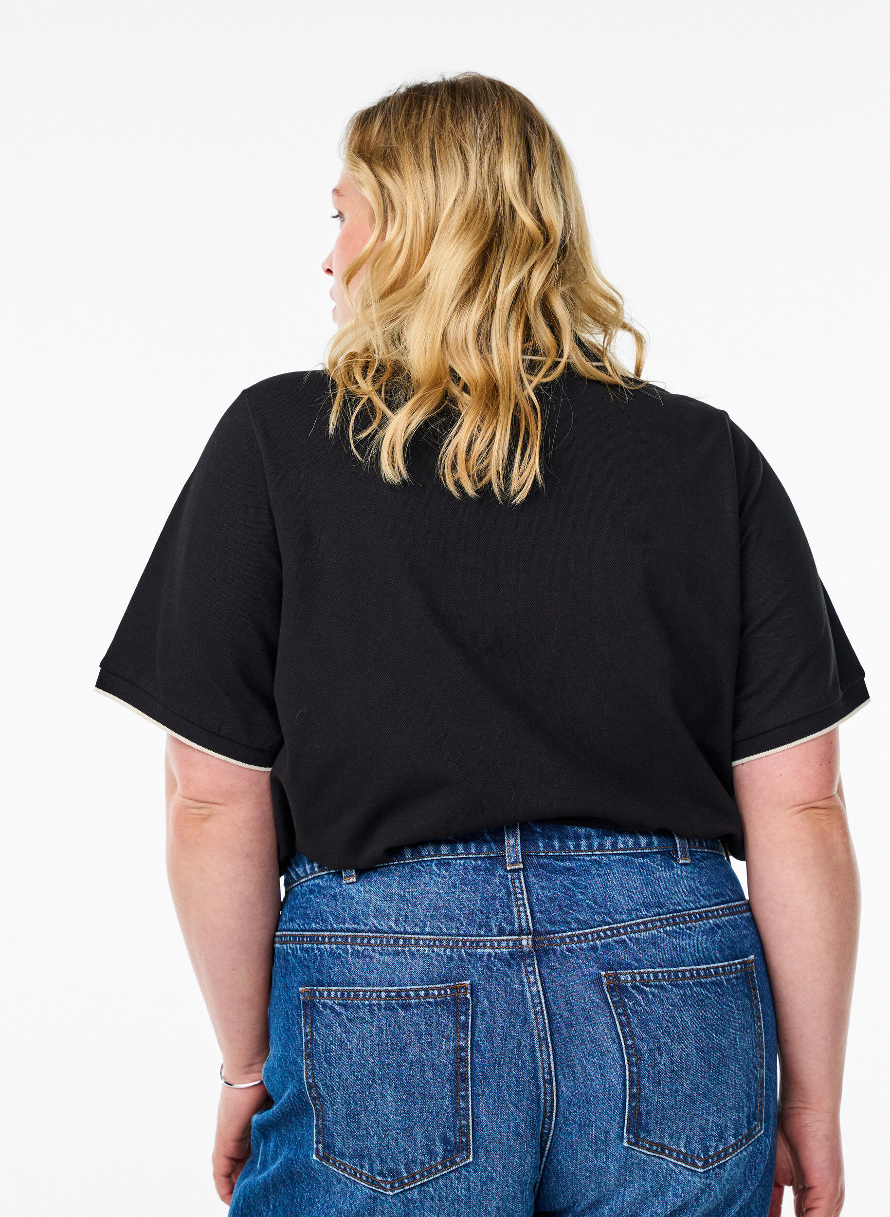 ZizziPoloshirt met korte mouwen, Zwart, Model image number 2