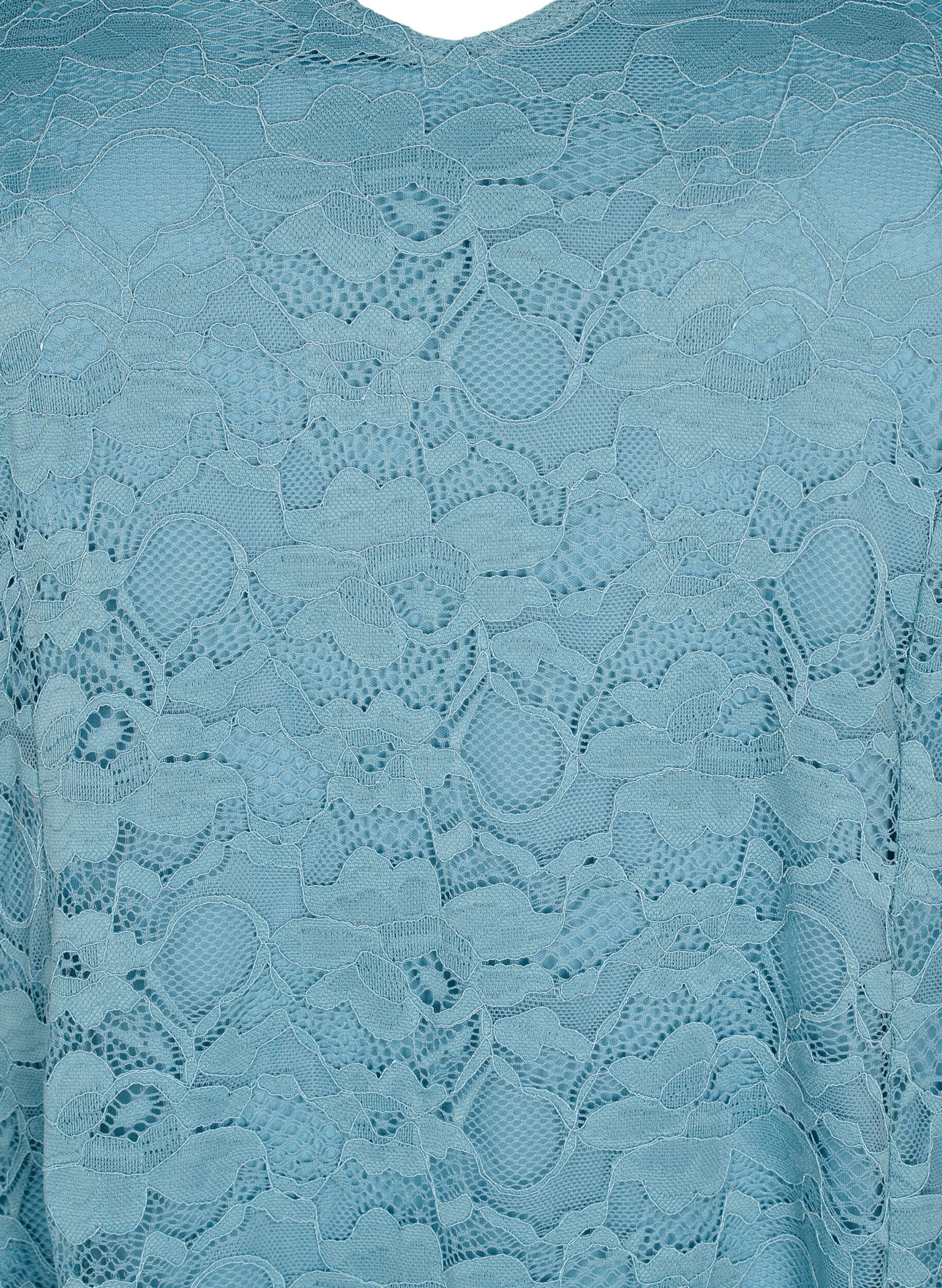 ZizziKanten jurk met 3/4 mouwen, Citadel, Packshot image number 2