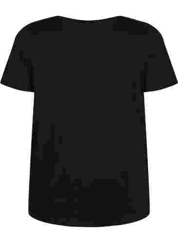 Katoenen nachthemd met opdruk, Black w. Be , Packshot image number 1