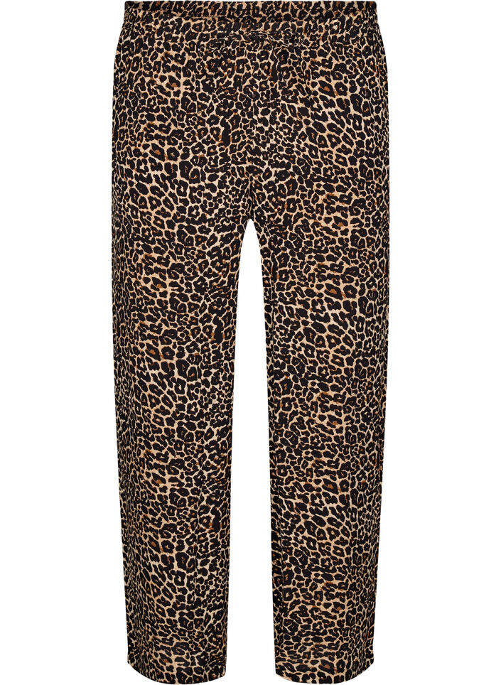 Pantalon ample en viscose avec poches, Marron, Packshot image number 0