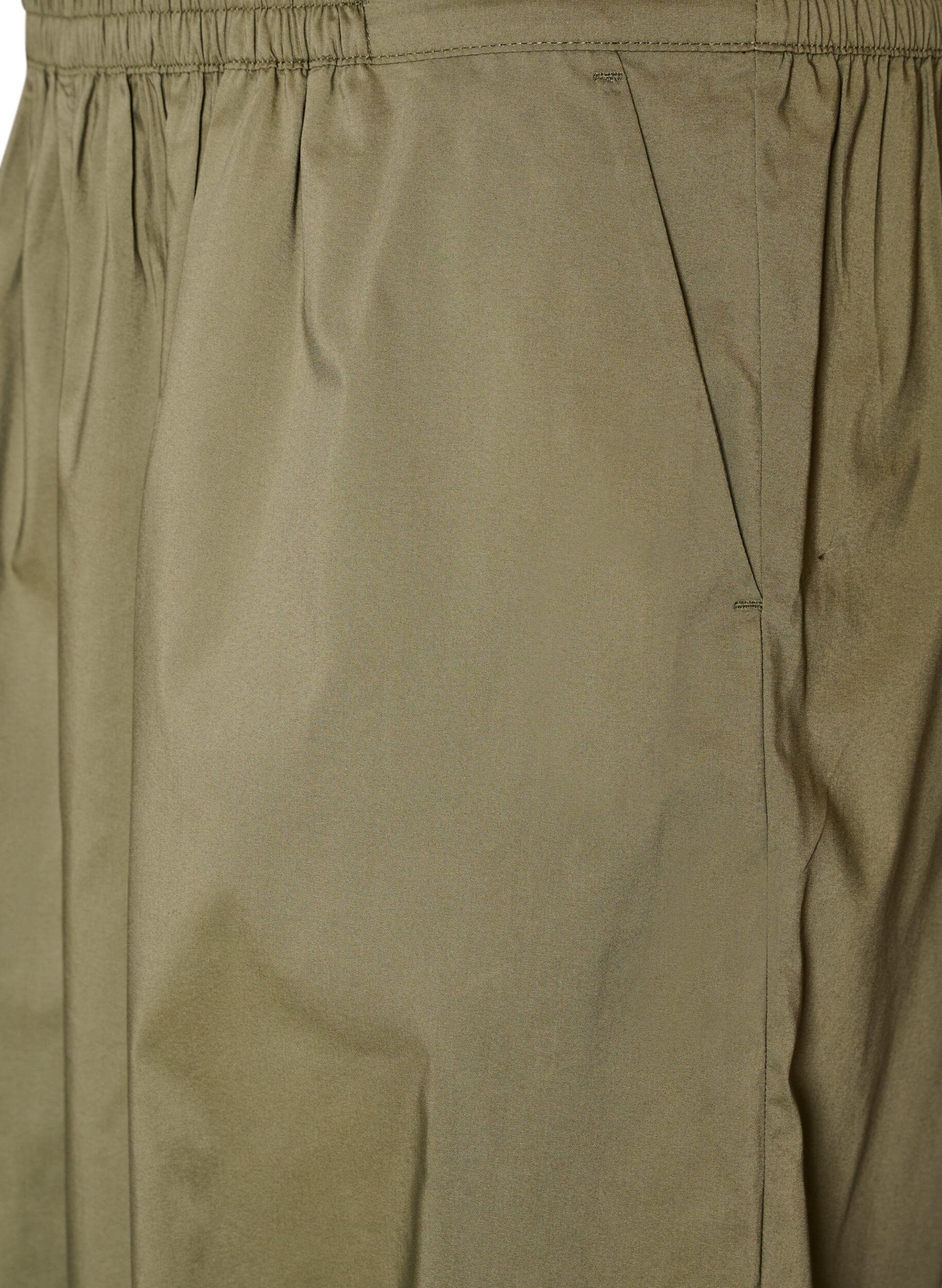 ZizziBallonbroek met zakken en een elastische tailleband, Groen, Packshot image number 2
