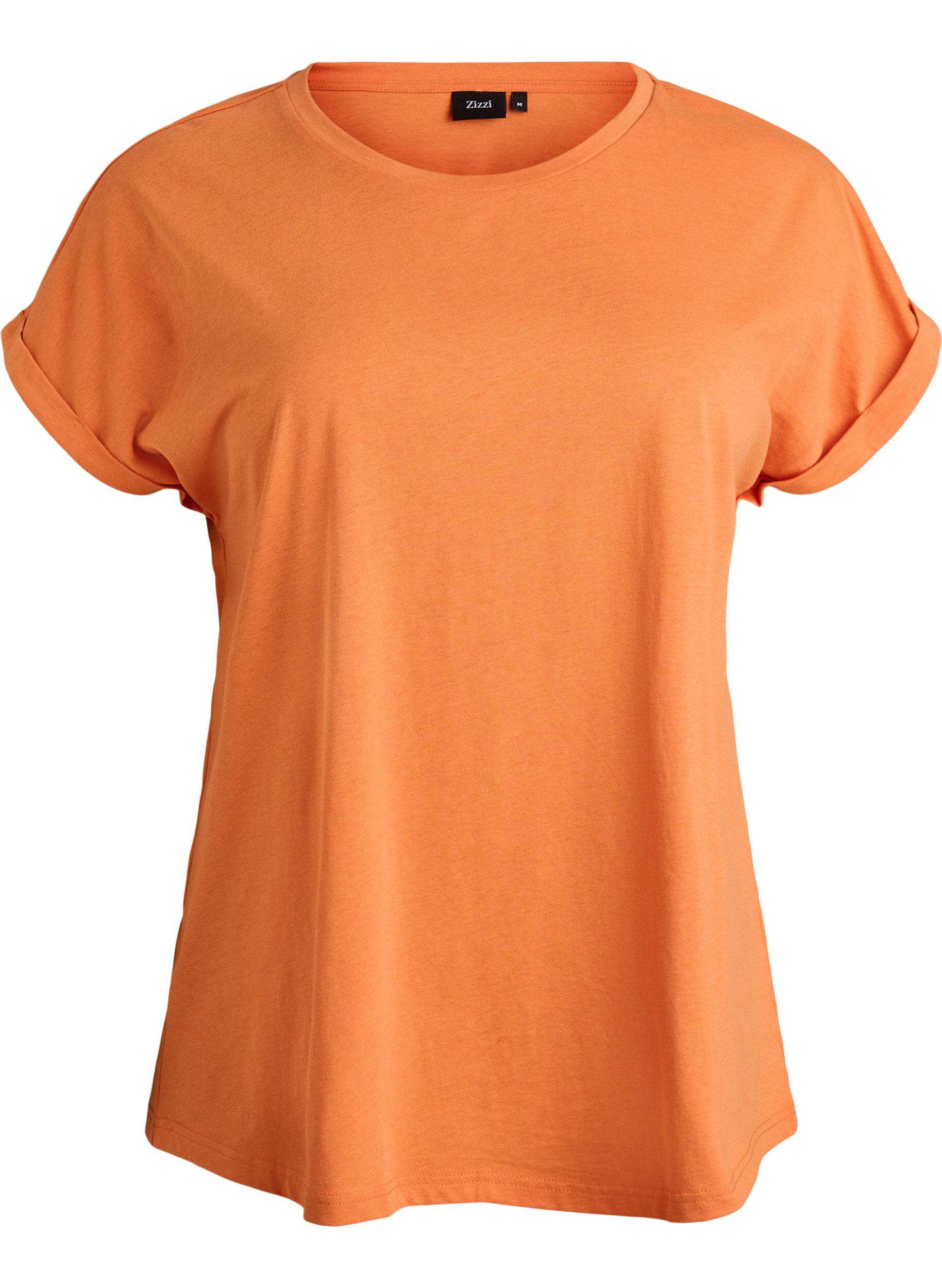 ZizziT-shirt &agrave; manches courtes en coton m&eacute;lang&eacute;, Orange, Packshot image number 0