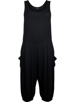 Mouwloze jumpsuit met zakken, Black, Packshot image number 0