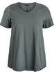 T-shirt en coton uni basique, Vert fonc&eacute;, Packshot image number 0