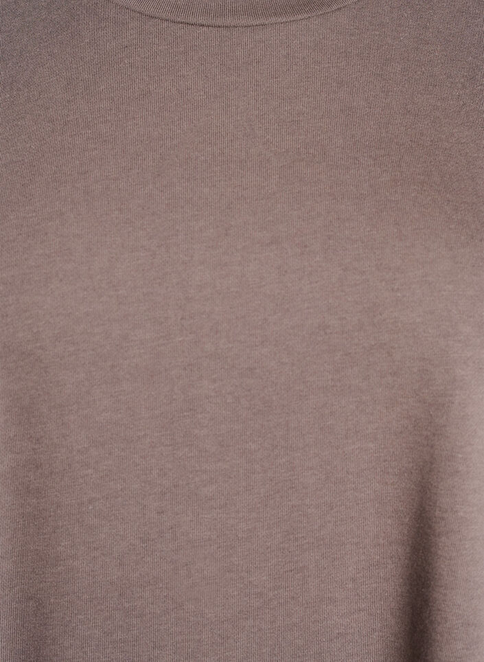 Knielange jerseyjurk met zakken en A-lijn vorm, Bruin, Packshot image number 2