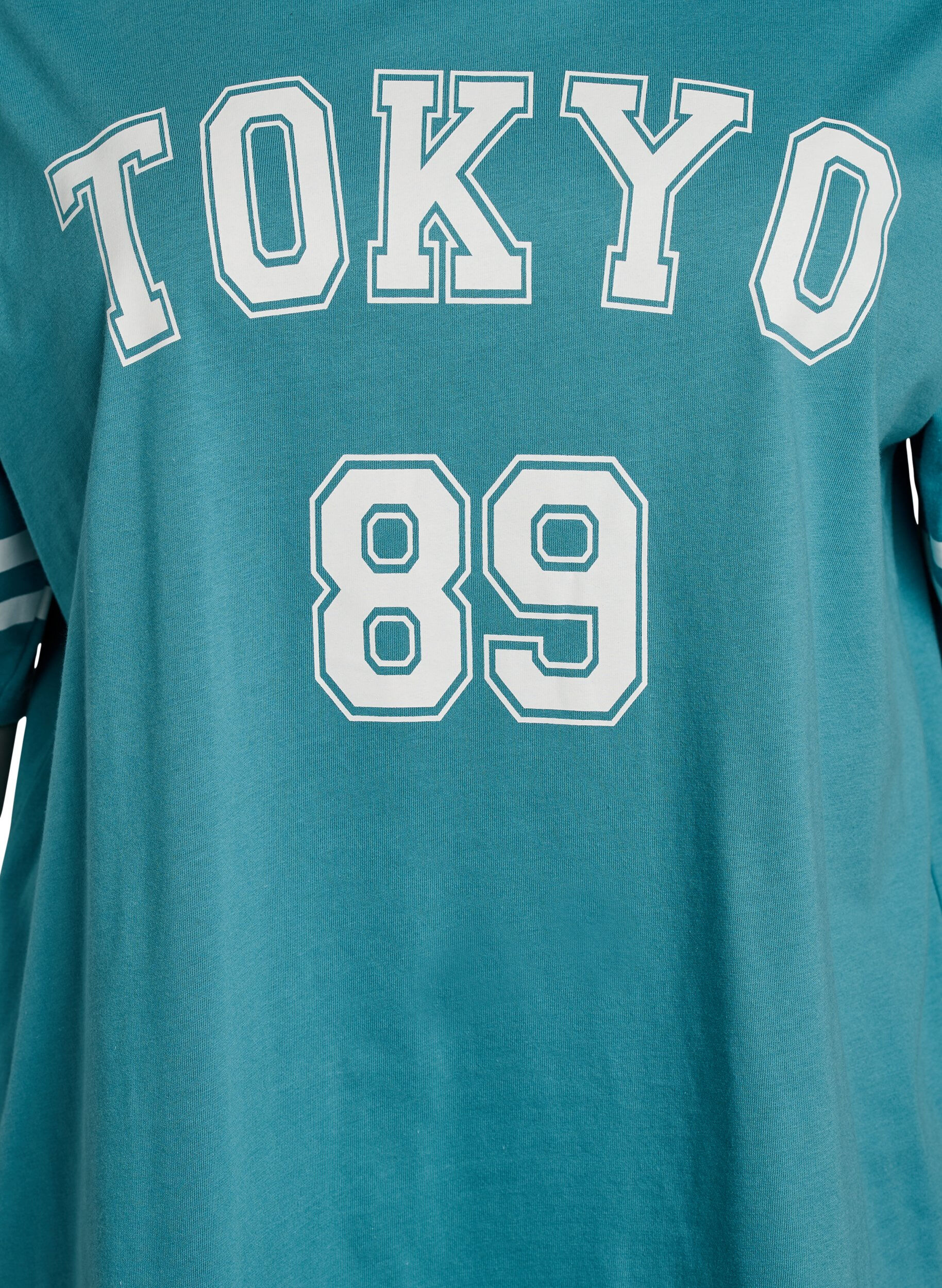 ZizziSportief oversized college T-shirt, Blauw, Packshot image number 2