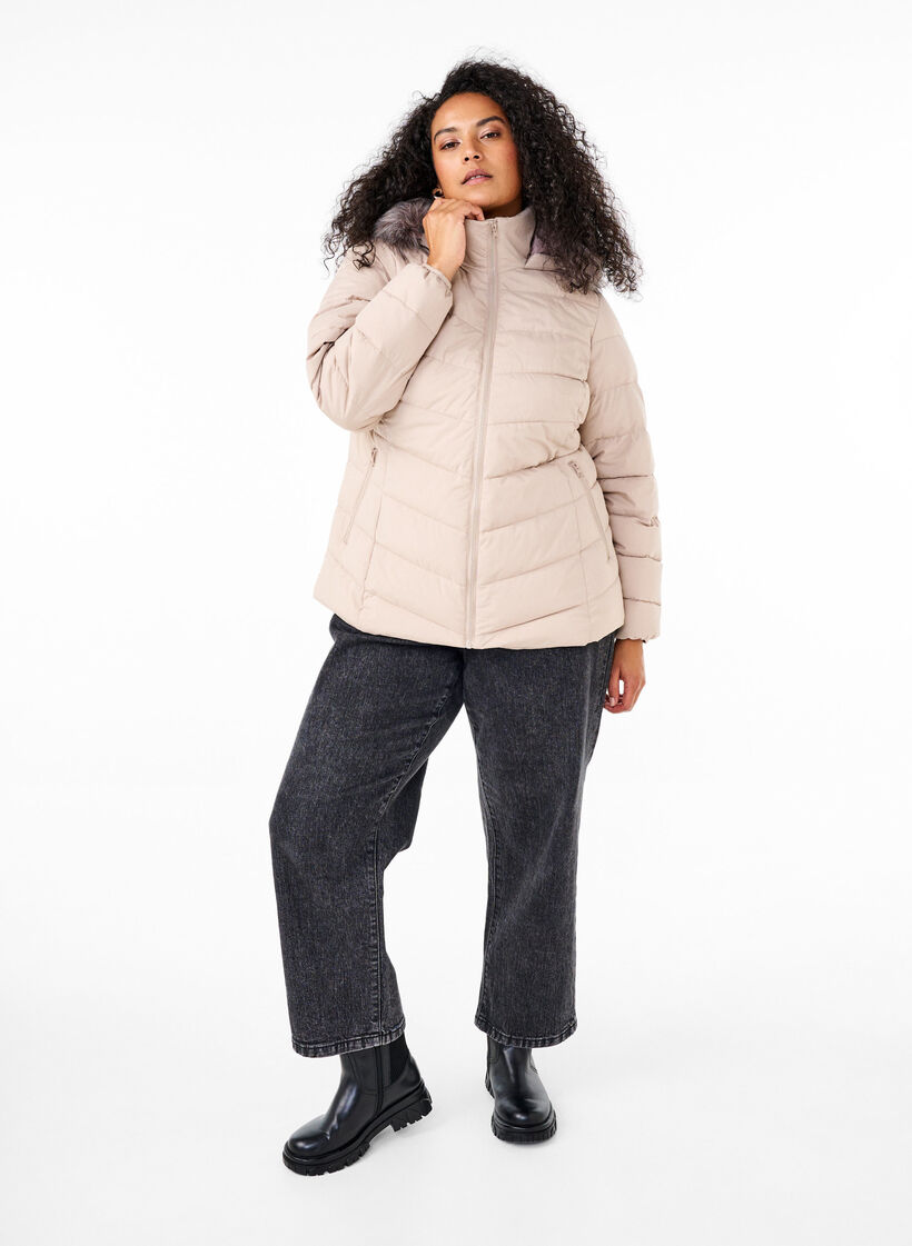 Veste courte &agrave; capuche, Beige, Model image number 1