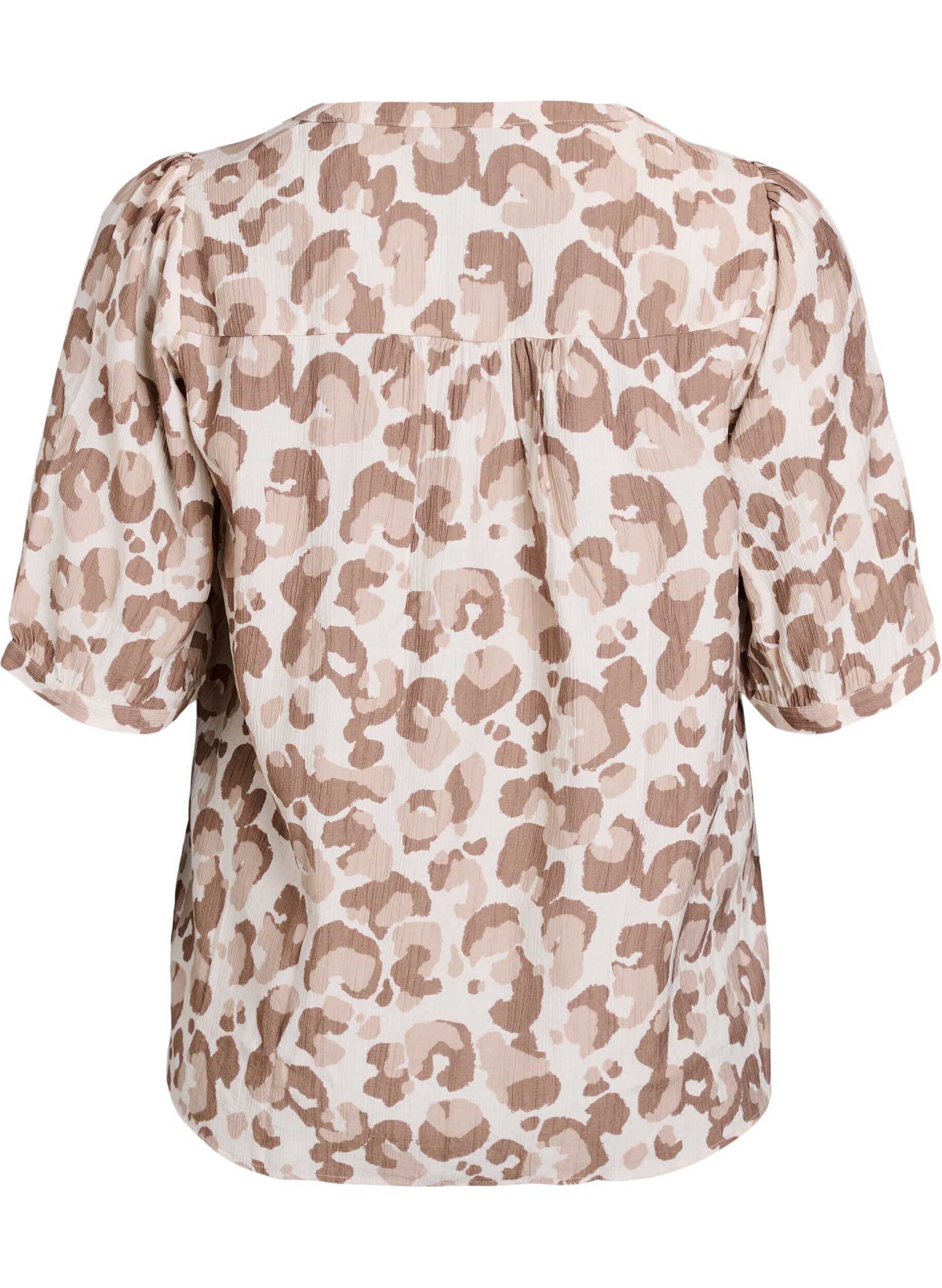 ZizziBlouse met luipaardprint en 1/2 mouwen, Wit, Packshot image number 1