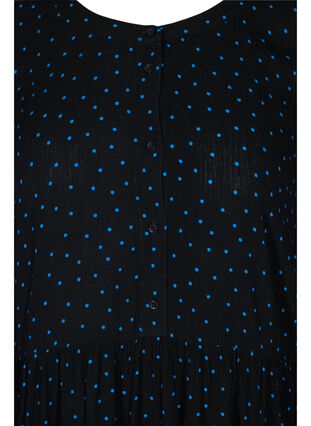 Tunique en viscose imprimée à manches 3/4, Black w. Blue Dot, Packshot image number 2