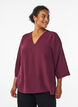 FLASH - Blouse met 3/4 mouwen, Donker Bordeaux, Model image number 0