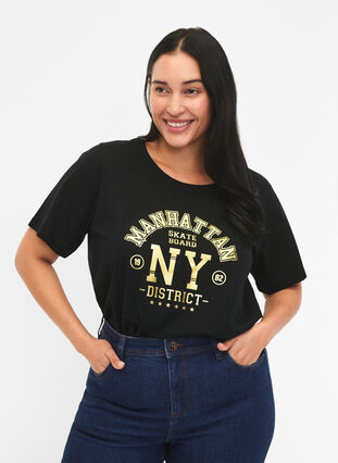 FLASH - T-shirt avec motif, Black Ny, Model image number 0